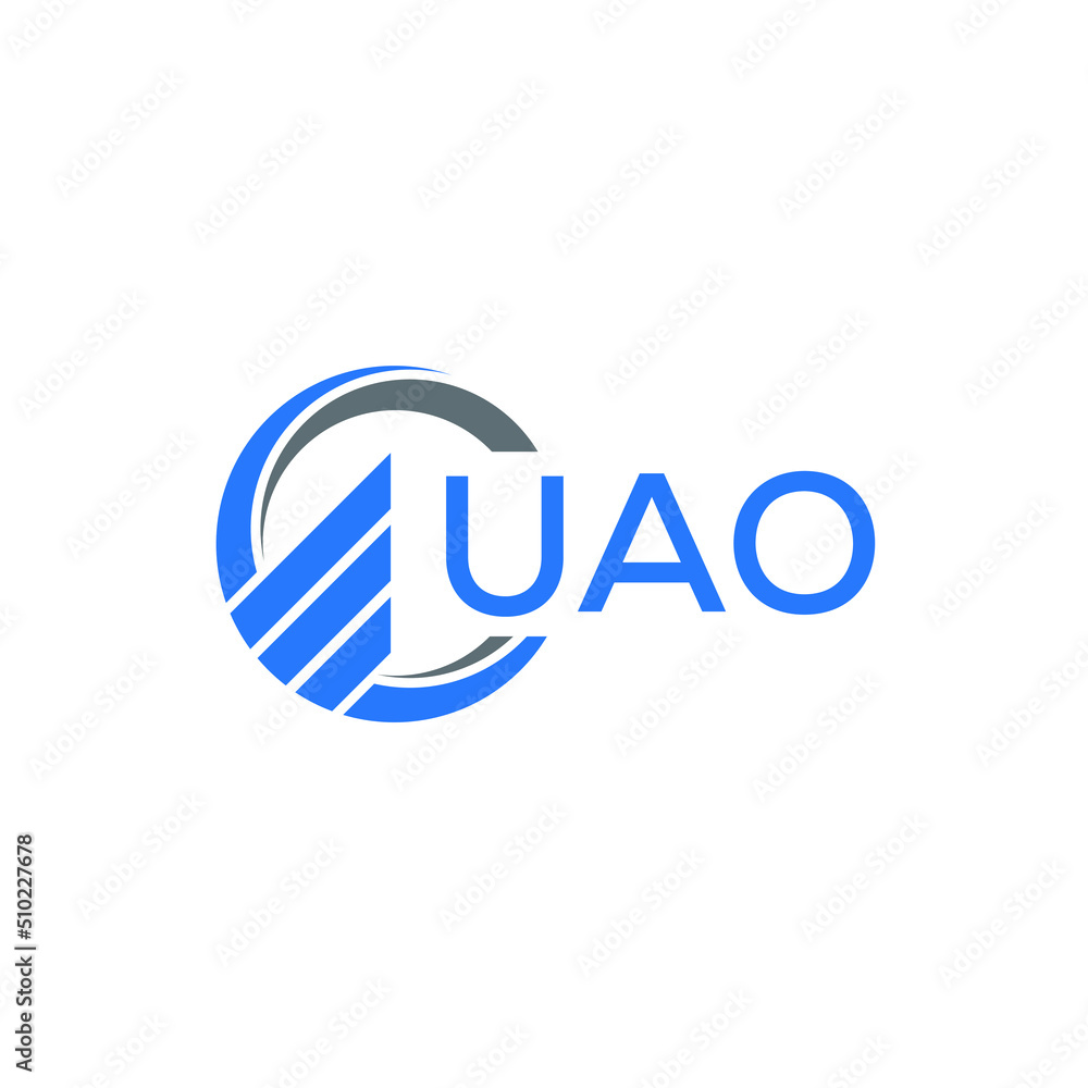 UAO Flat accounting logo design on white background. UAO creative initials Growth graph letter logo concept. UAO business finance logo design. UAO Flat accounting logo design on white background. UAO creative initials Growth graph letter logo concept. UAO business finance logo design.