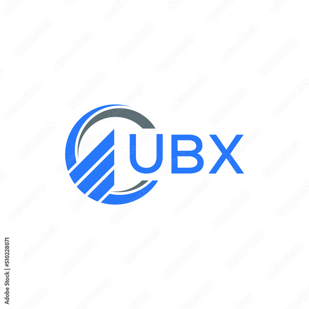 UBYX Flat accounting logo design on white  background. UBYX creative initials Growth graph letter logo concept. UBYX business finance logo design.