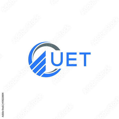UET Flat accounting logo design on white background. UET creative initials Growth graph letter logo concept. UET business finance logo design.