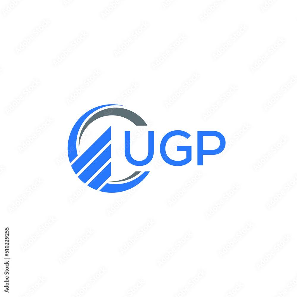 UGP Flat accounting logo design on white  background. UGP creative initials Growth graph letter logo concept. UGP business finance logo design.