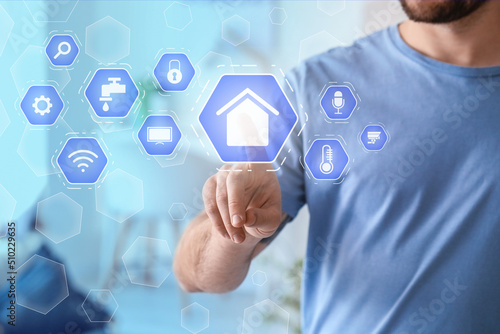 Man using application of sm...