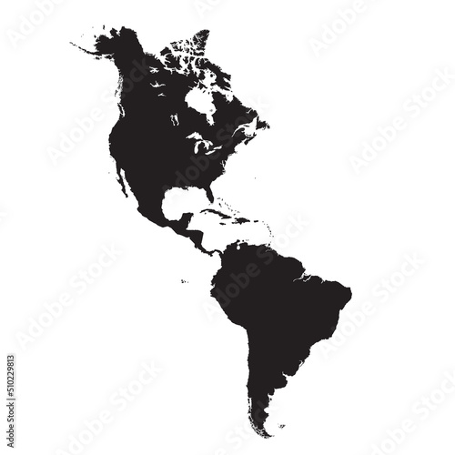 Map of north and south america photo