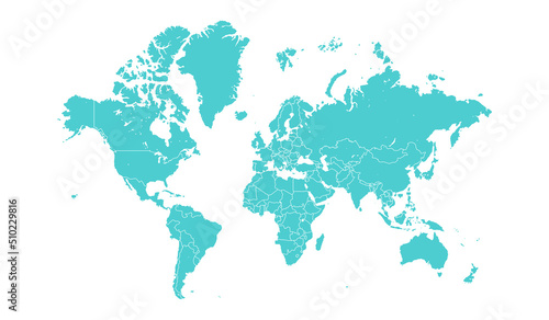 Detailed World Map Separated Country Vector Design
