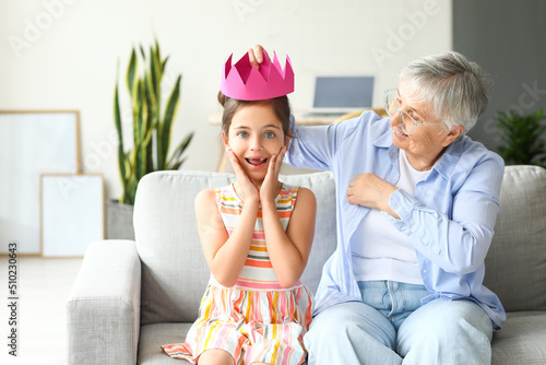 Surprised little girl with ...
