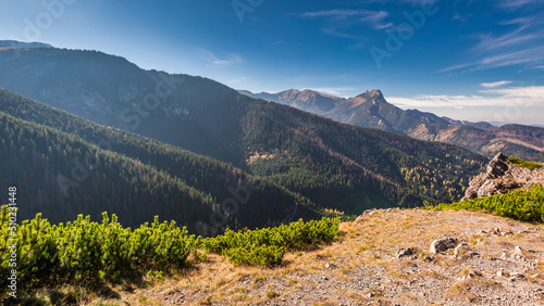 Fototapeta Naklejka Na Ścianę i Meble -  Tatra mountains in autumn at sunset. Wildlife in Poland.