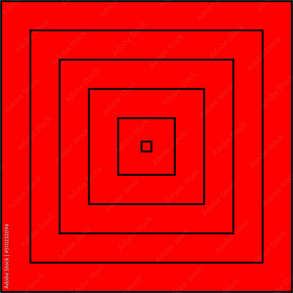 Red background with black squares and lines Red background with black squares and lines