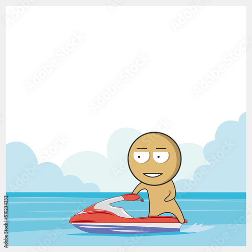 Man riding a jet ski