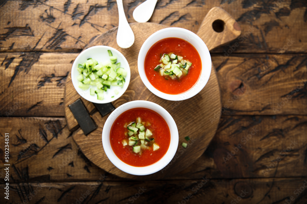 Traditional homemade cold gazpacho soup Traditional homemade cold gazpacho soup