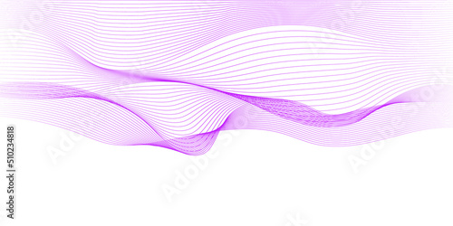 Purple line wave and white abstract background