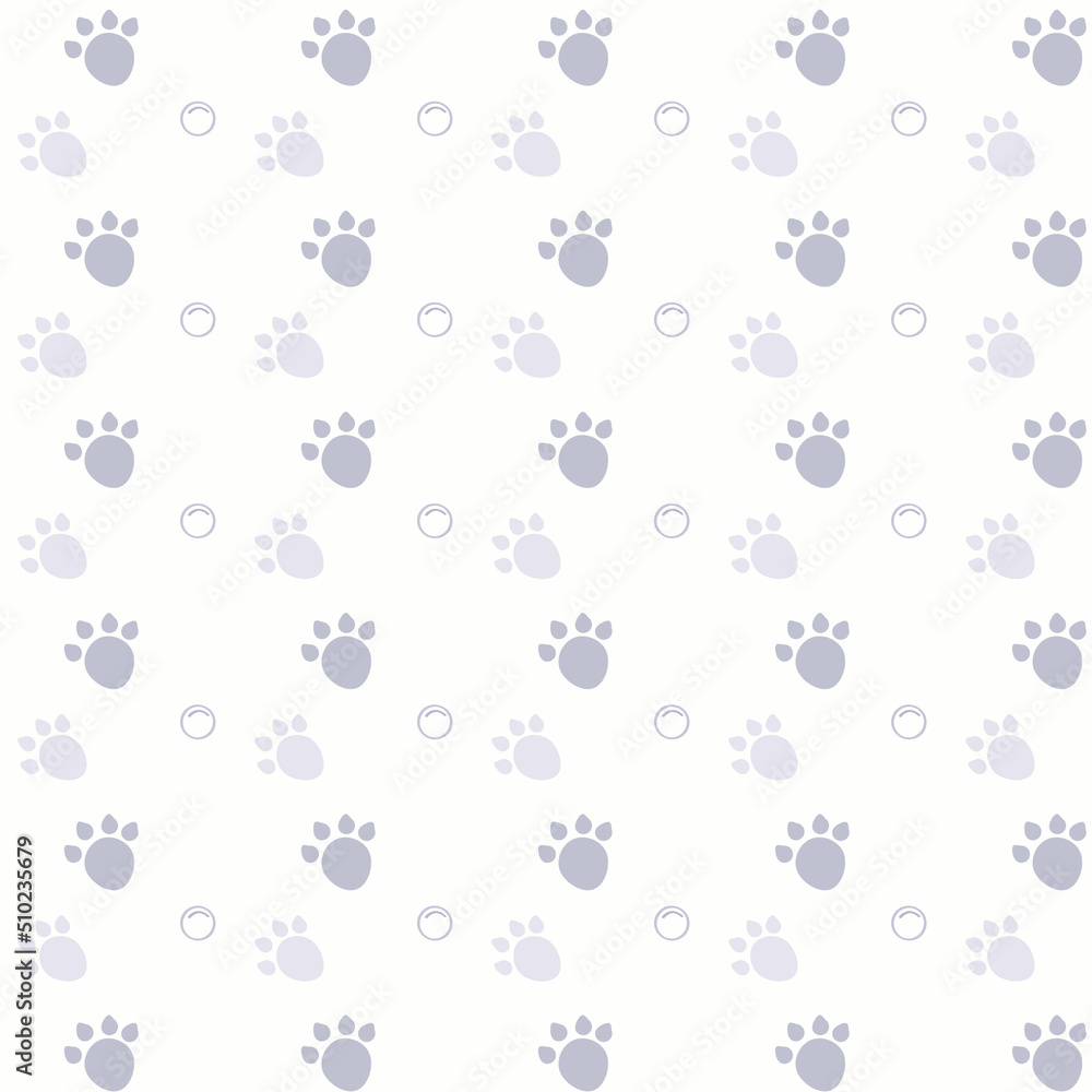 pattern with dog paw and bubbles