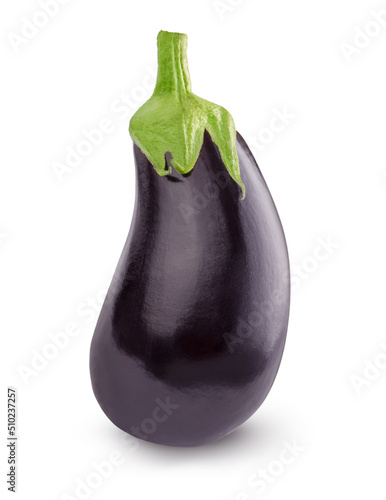 Eggplant isolated. Eggplant vegetable on white.