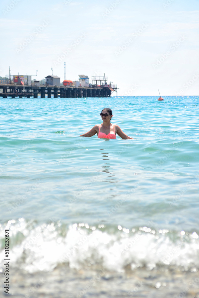 girl on the sea beach