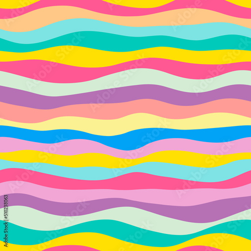 Seamless bright color waves pattern © magnia