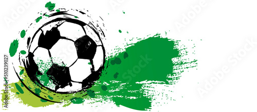 Naklejka soccer, football, illustration with paint strokes and splashes, grungy mockup, great soccer event