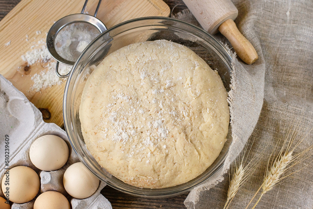 Leavened yeast dough ready for use for bread, pizza, pies Leavened yeast dough ready for use for bread, pizza, pies