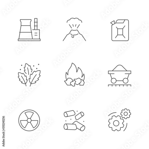 Set line icons of energy