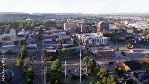 Aerial flying over Huntsville, Alabama, Drone View, Downtown, Amazing Landscape photo