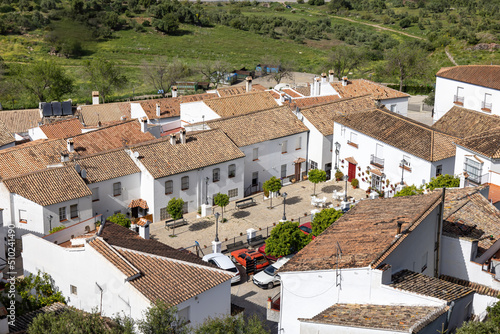 Panoramic view of the village of Zahara de la Sierra in Cadiz, Andalusia, Spain. Route Pueblos blancos de Cadiz (White villages of Cadiz route) photo