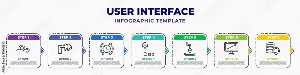 user interface infographic design template with sketch loop arrow, 3d ...