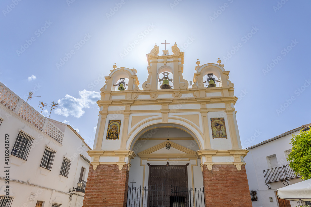 Parish of Santa Maria De La Mesa in Grazalema, considered one of the most beautiful white villages in Spain, in Cadiz, Andalusia, Spain