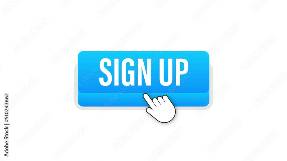 Blue sign up button in modern style. Business Motion graphics icon. Arrow icon 4k Blue sign up button in modern style. Business Motion graphics icon. Arrow icon 4k