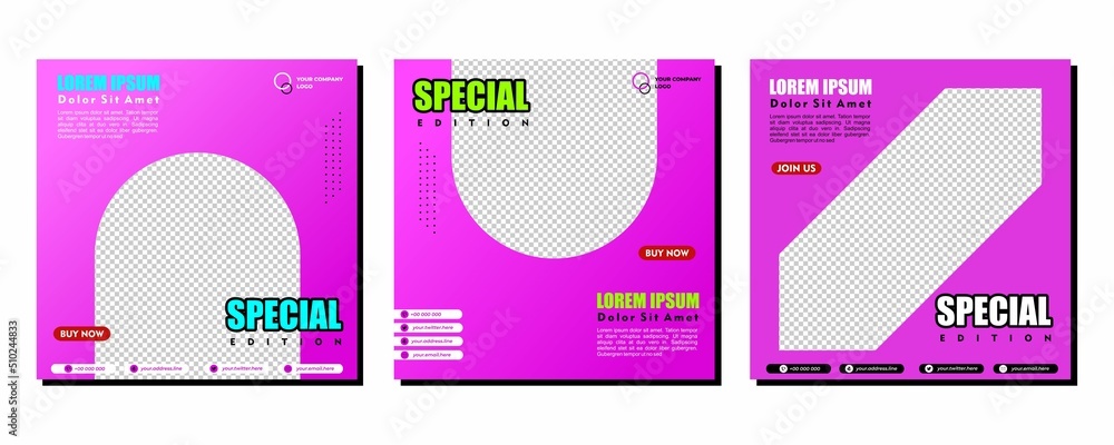 Social media posts template modern design, for digital marketing online Social media posts template modern design, for digital marketing online