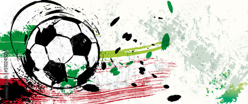 soccer, football, illustration with paint strokes and splashes, grungy mockup, great soccer event