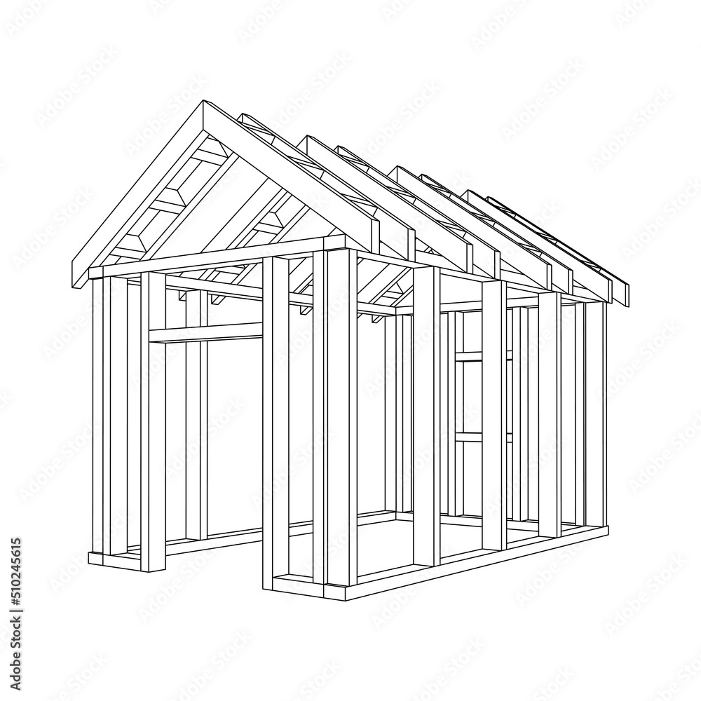 Building object or framing house. Greenhouse construction frame. Building object or framing house. Greenhouse construction frame.