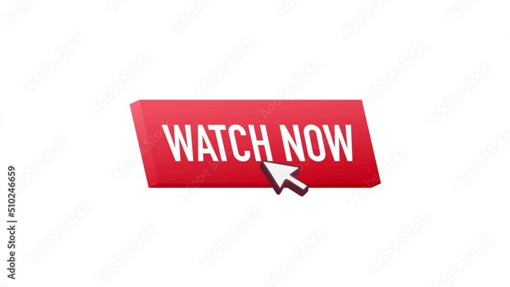 Watch now button in flat style on white background. Isolated Motion graphics . Flat Motion graphics 4k Watch now button in flat style on white background. Isolated Motion graphics . Flat Motion graphics 4k