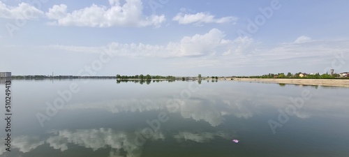 sky mirrored in a lake