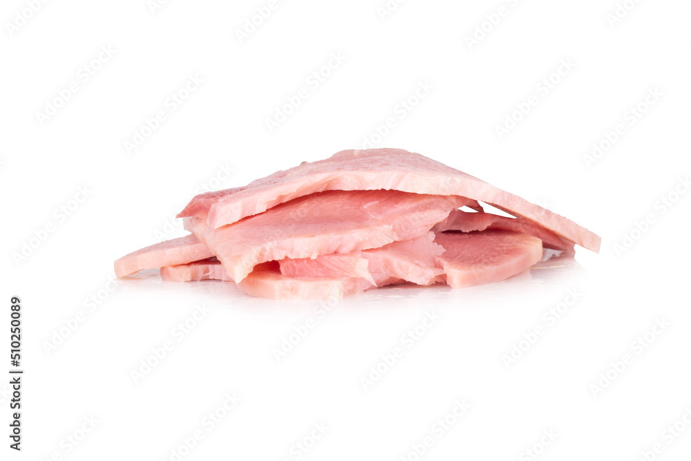 ham piece isolated on white background ham piece isolated on white background