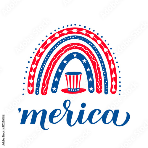 American patriotic rainbow. United States of America Independence Day design. Vector template for 4th of July poster, banner, shirt, card, etc