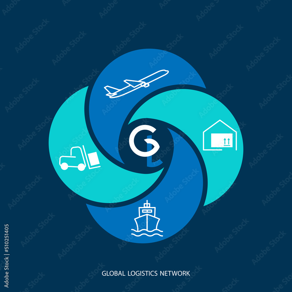 Global logistics network. Map global logistics partnership connection