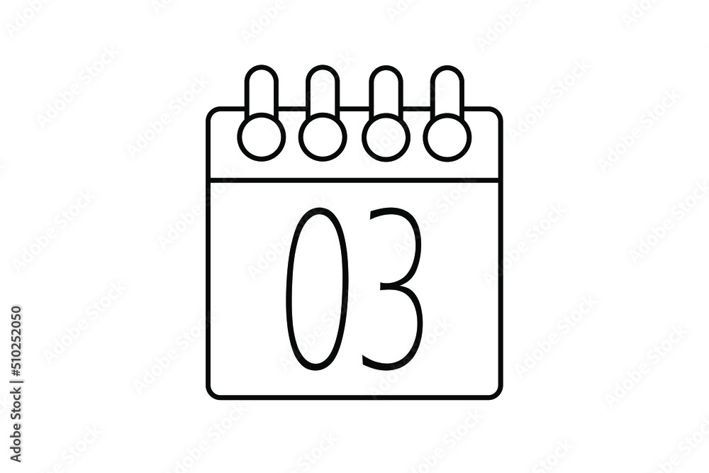 3 day calendar banner. Simple calendar on white background for month day. 3 day calendar banner. Simple calendar on white background for month day.