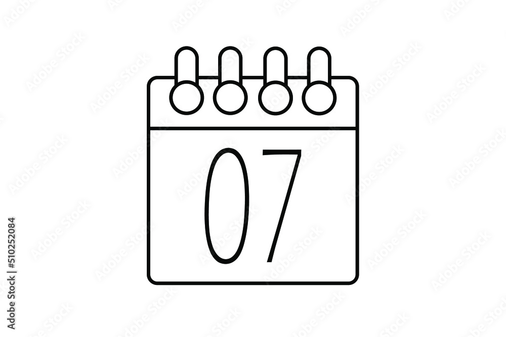 7 day calendar banner. Simple calendar on white background for month day. 7 day calendar banner. Simple calendar on white background for month day.