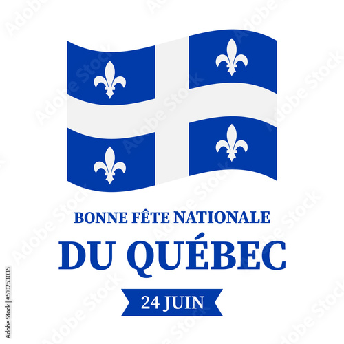 Foto Happy Quebec Day typography poster in French