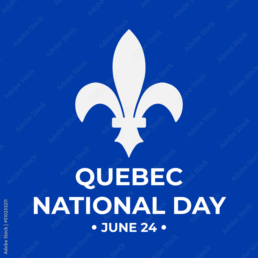 Quebec National Day typography poster. Canadian holiday St John the