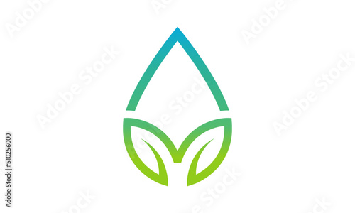 Eco water logo iconic. Branding for bio organic company, water purity, environment, herbal, health, spa, botanical, ecology, etc. Isolated logo vector inspiration. Graphic designs