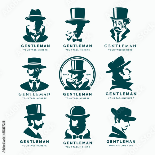 Vintage Gentleman logo collection vector