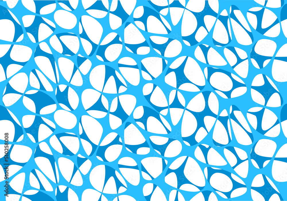 Fototapeta premium Pattern, tapestry, seamless pattern in blue water like pattern, vector on isolated background