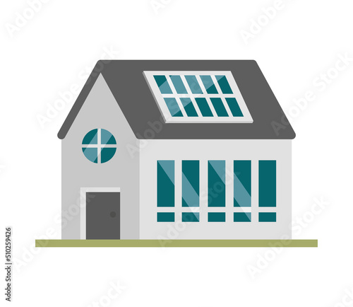 house with solar panel