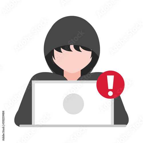 hacker phishing with laptop