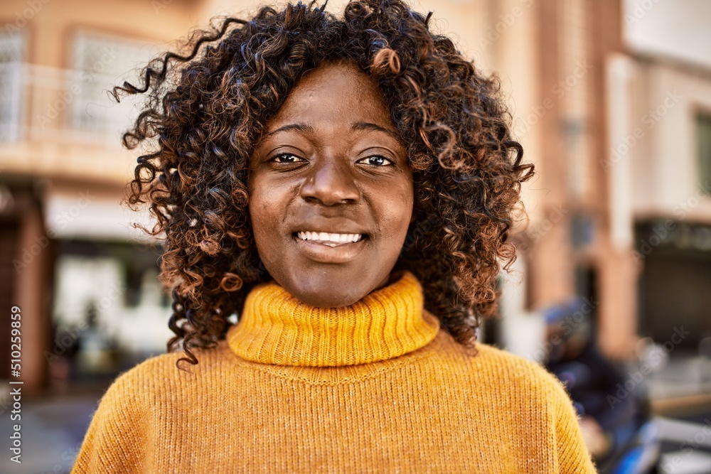 African american woman smiling confident at street African american woman smiling confident at street