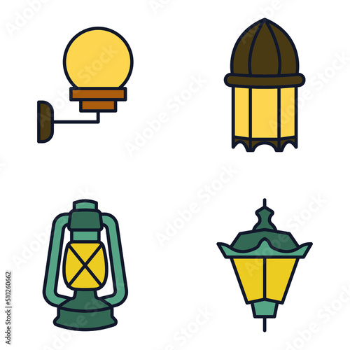 Wallpaper Mural Lighting and Lamps set icon symbol template for graphic and web design collection logo vector illustration Torontodigital.ca