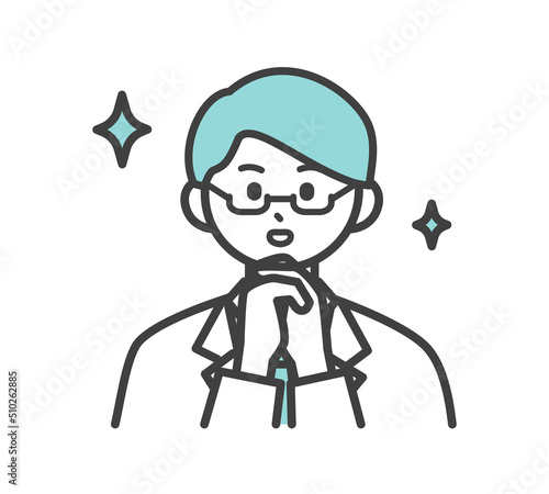 医療従事者の表情とジェスチャーのイラスト素材