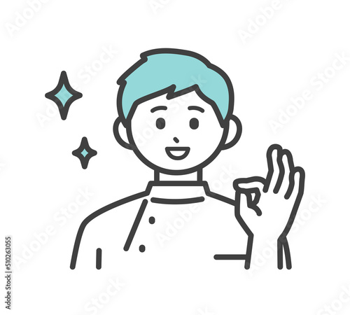 医療従事者の表情とジェスチャーのイラスト素材