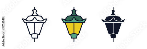 street lamp icon symbol template for graphic and web design collection logo vector illustration