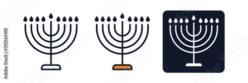 candelabrum. menorah icon symbol template for graphic and web design collection logo vector illustration photo