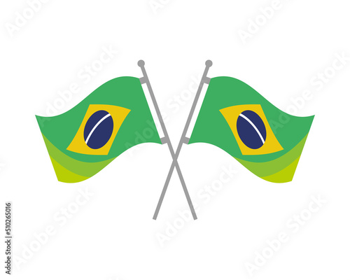 crossed flags of brazil