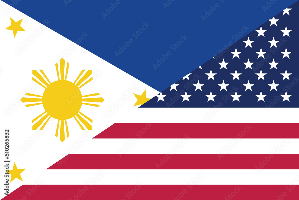 USA Philippines friendship national flag cooperation diplomacy country ...